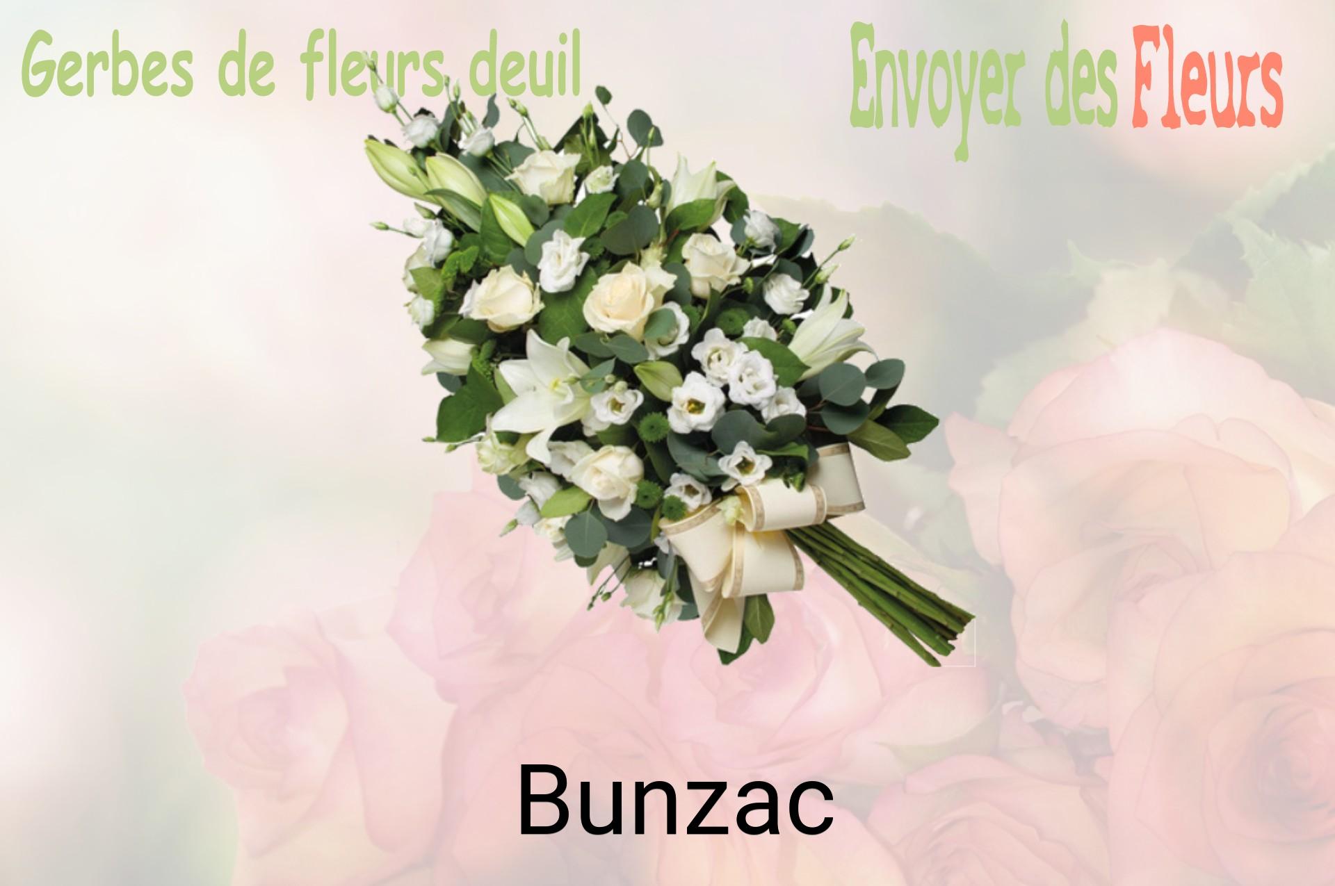 Gerbe de fleurs de deuil livrée à Bunzac